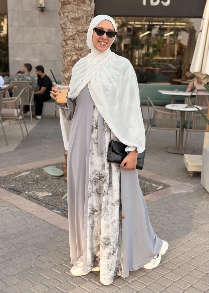 Rahaf Abaya in light gray